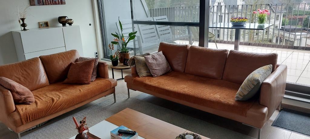 Nubuck 2 en 3 zit bruin, Huis en Inrichting, Ophalen