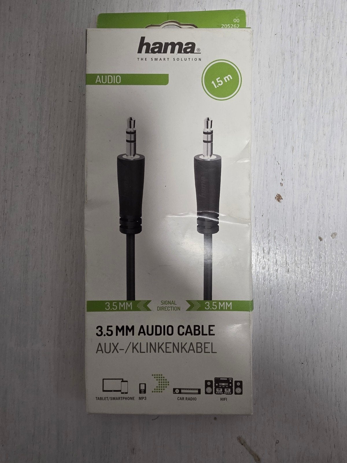 Hama 3.5 mm audiokabel / AUX-kabel (1.5 meter), Ophalen of Verzenden, Nieuw
