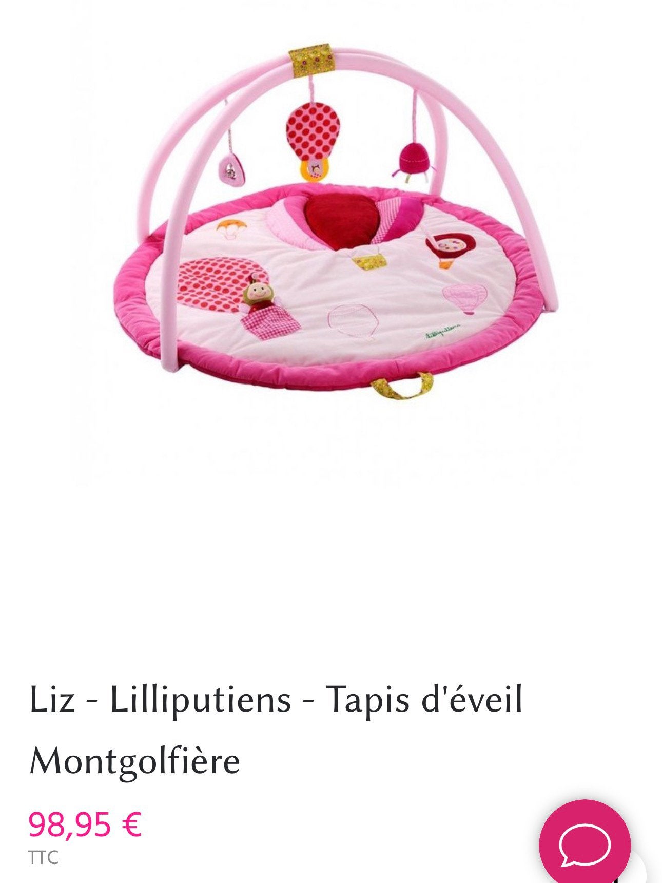 Lilliputiens - Roze speelkleed met heteluchtballon, Ophalen, Zo goed als nieuw