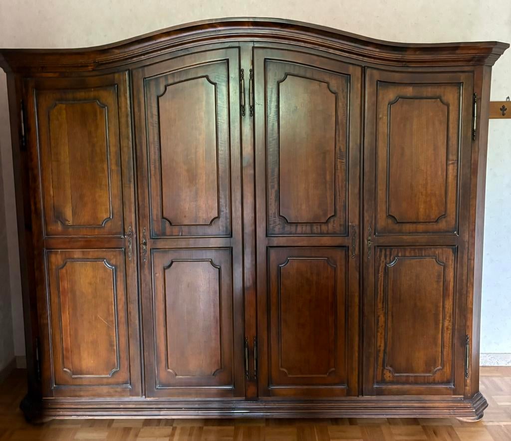 Kleerkast met 4 deuren in eik, Antiek en Kunst, Ophalen