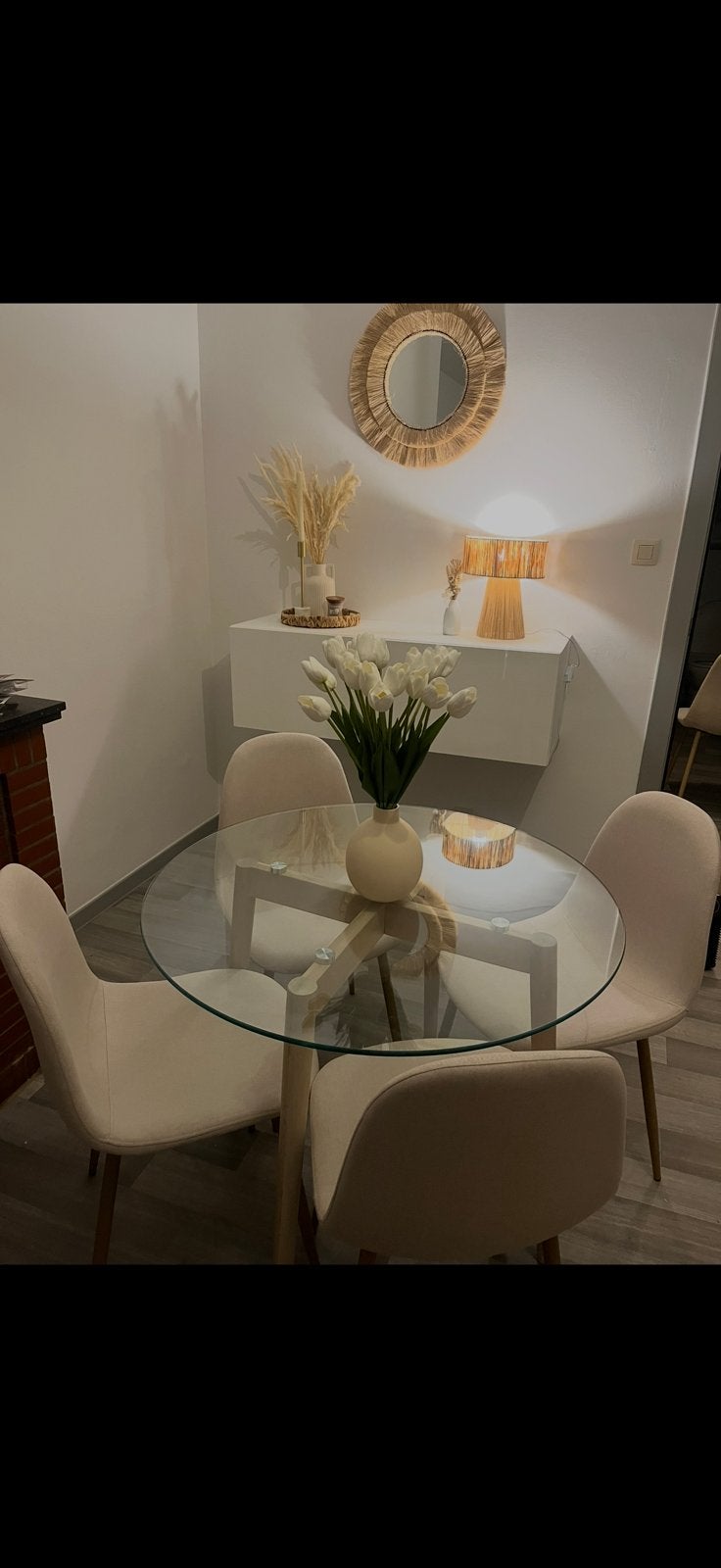 4 chaises et une table « Maison du Monde », Maison & Meubles, Accessoires pour la Maison | Autre, Verre, Enlèvement