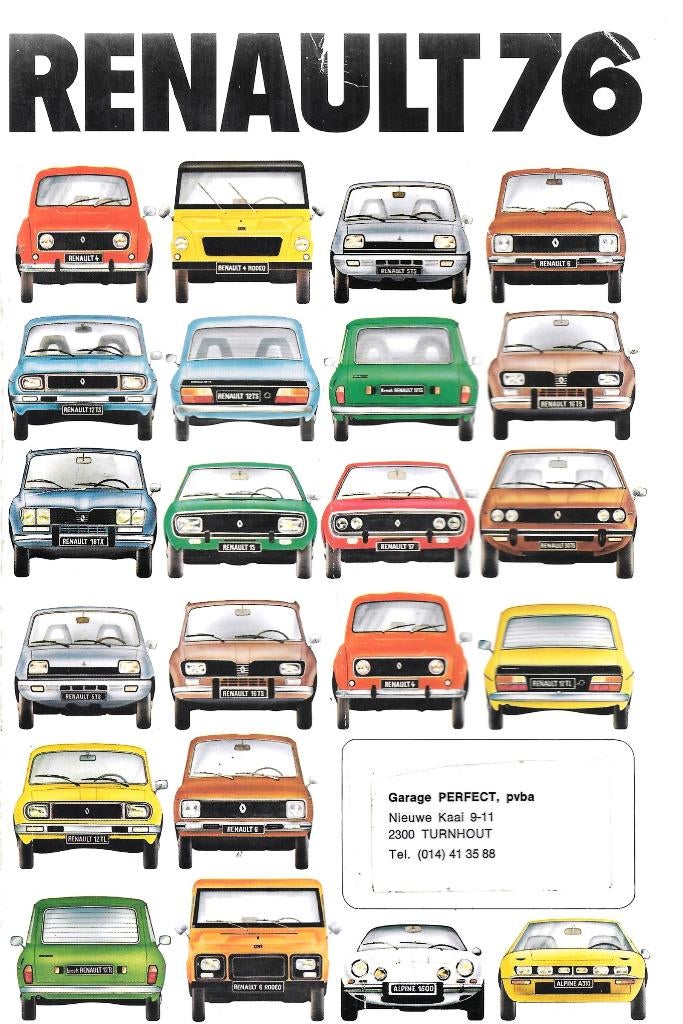 RENAULT 1976, Boeken, Auto's | Folders en Tijdschriften, Ophalen of Verzenden, Zo goed als nieuw, Renault