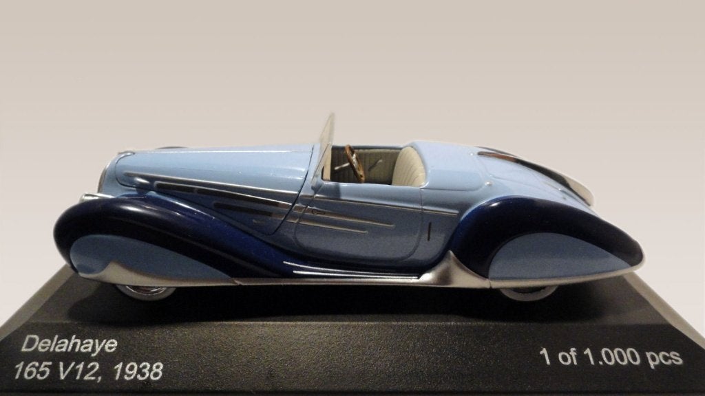 1:43 WhiteBox 1938 Delahaye 165 V12 cabrio blauw Ixo WB097, Ophalen of Verzenden, Zo goed als nieuw, Auto, Overige merken