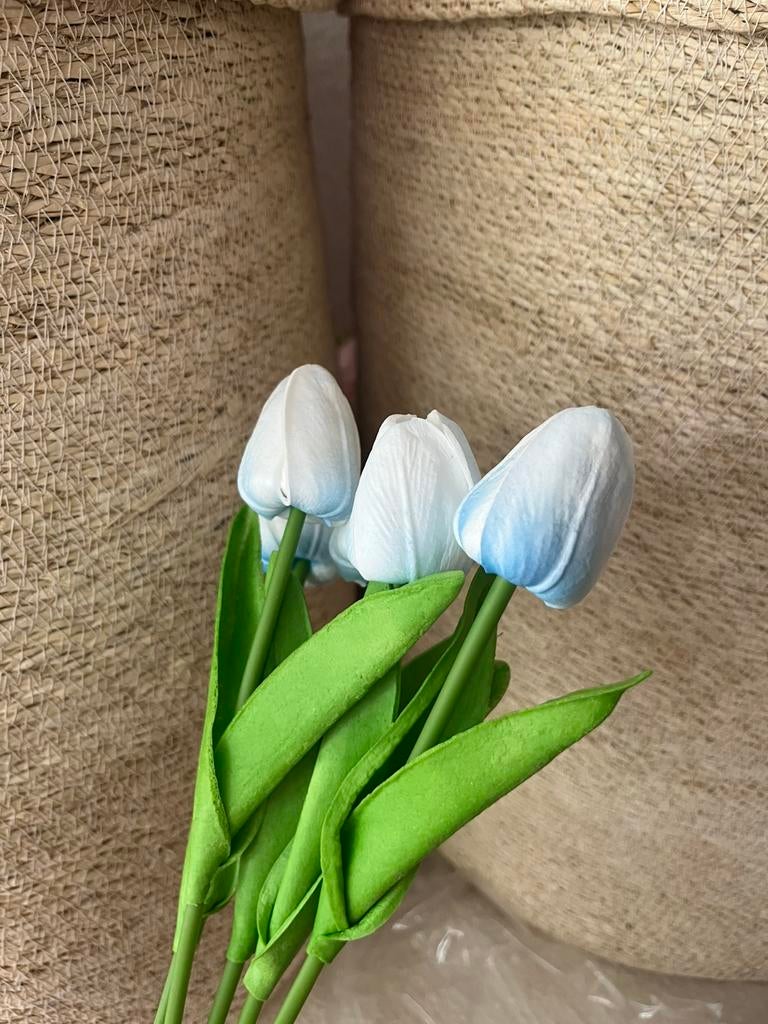 5 tulipes artificielles bleu blanc, Enlèvement ou Envoi, Neuf
