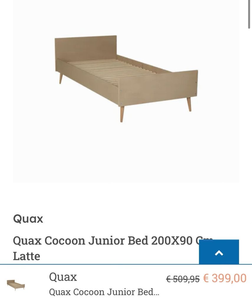 Quax kinderbed, Ophalen, 85 tot 100 cm, Gebruikt, Matras