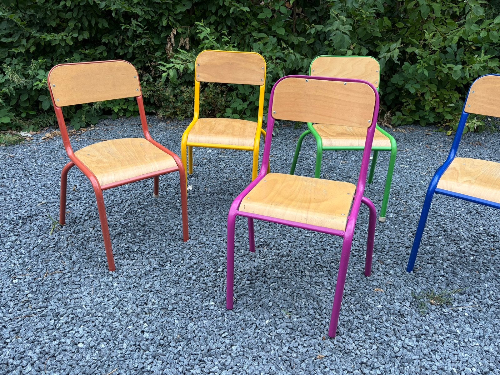 Chaise scolaire, Maison & Meubles, Chaises, Utilisé, Cinq, Six Chaises ou plus, Bois, Métal, Autres couleurs, Enlèvement