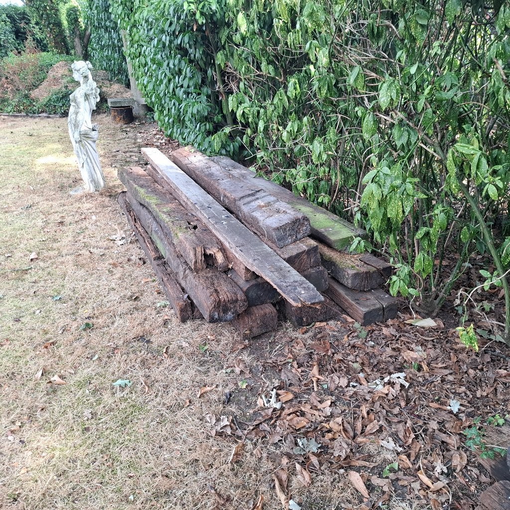 Oude Treinbiels, Tuin en Terras, Ophalen, Gebruikt, Hardhout, 250 cm of meer