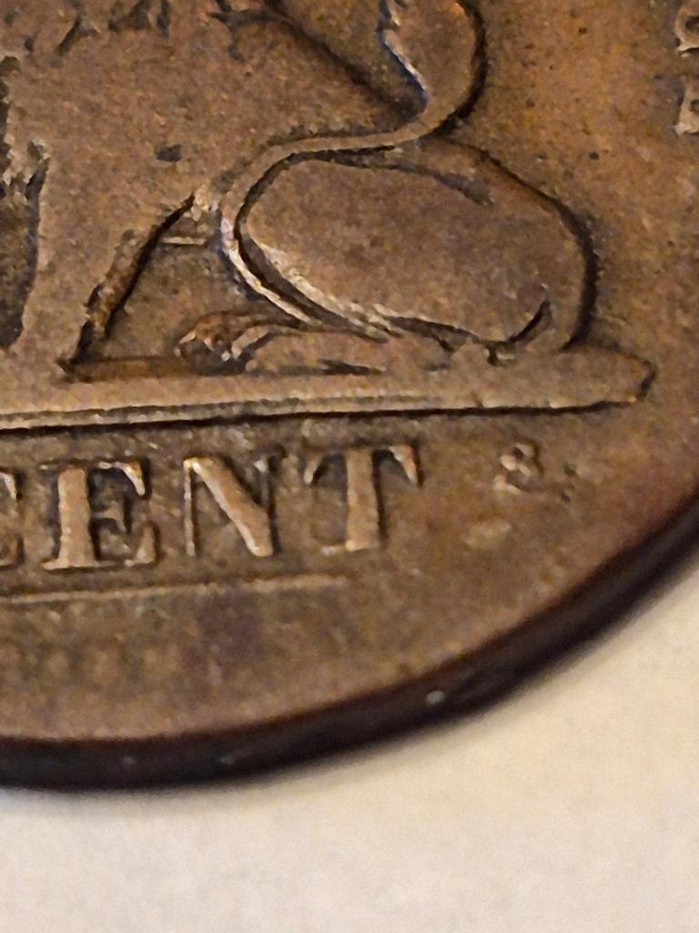 Zeldzame 2 cent 1836 leopold 1 onvolledige T staat fraai +, Postzegels en Munten, Munten | België, Ophalen, Overig, Losse munt