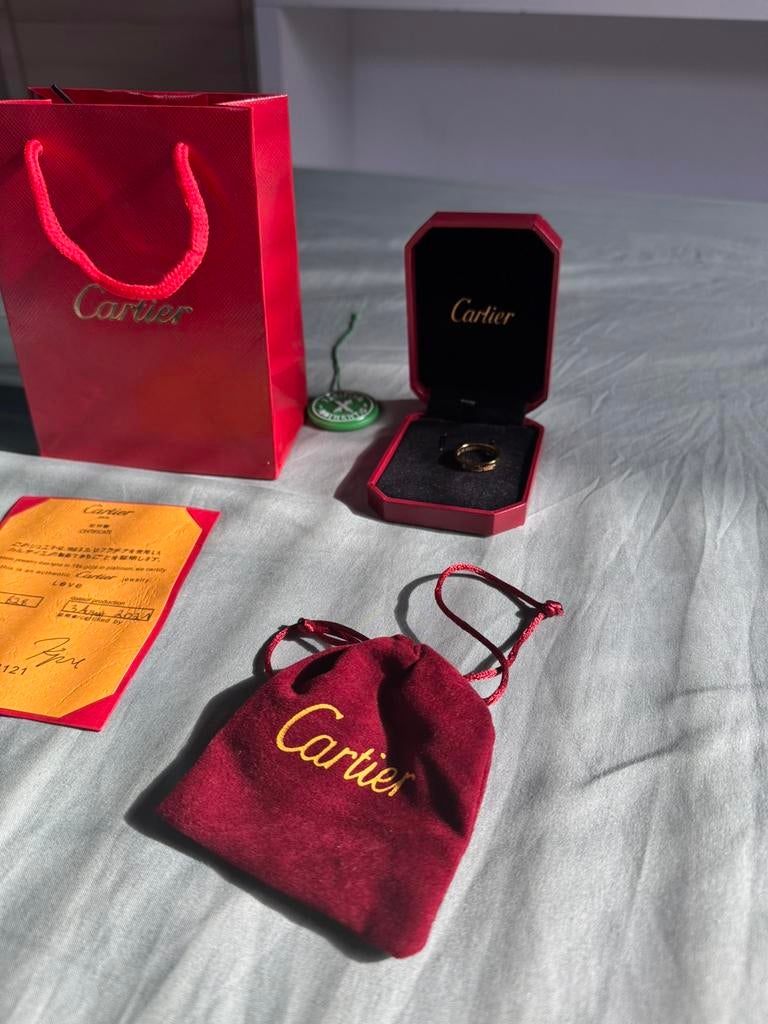 Cartier ring 18k goud en cartier armband 925 sterling silver, Ophalen of Verzenden, Zo goed als nieuw, Zilver, Zilver