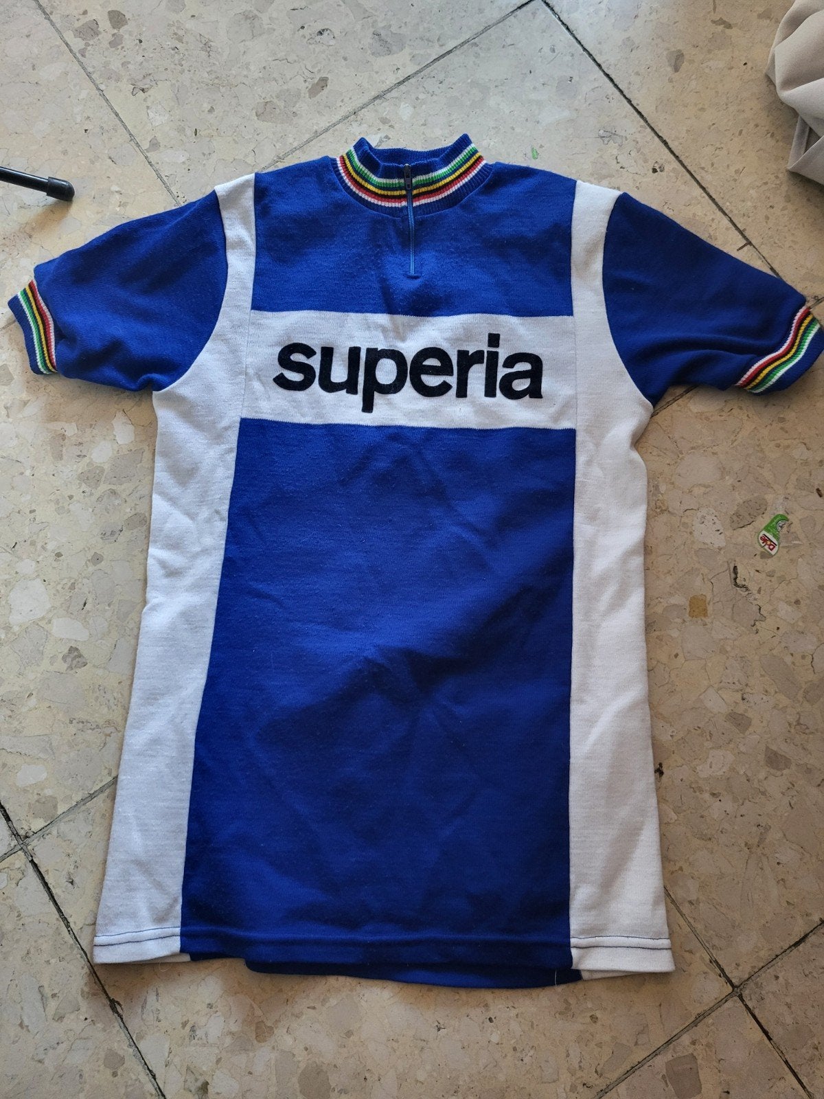 Superia koers trui wielertrui shirt vintage retro wol, Ophalen, Gebruikt, L, Bovenkleding