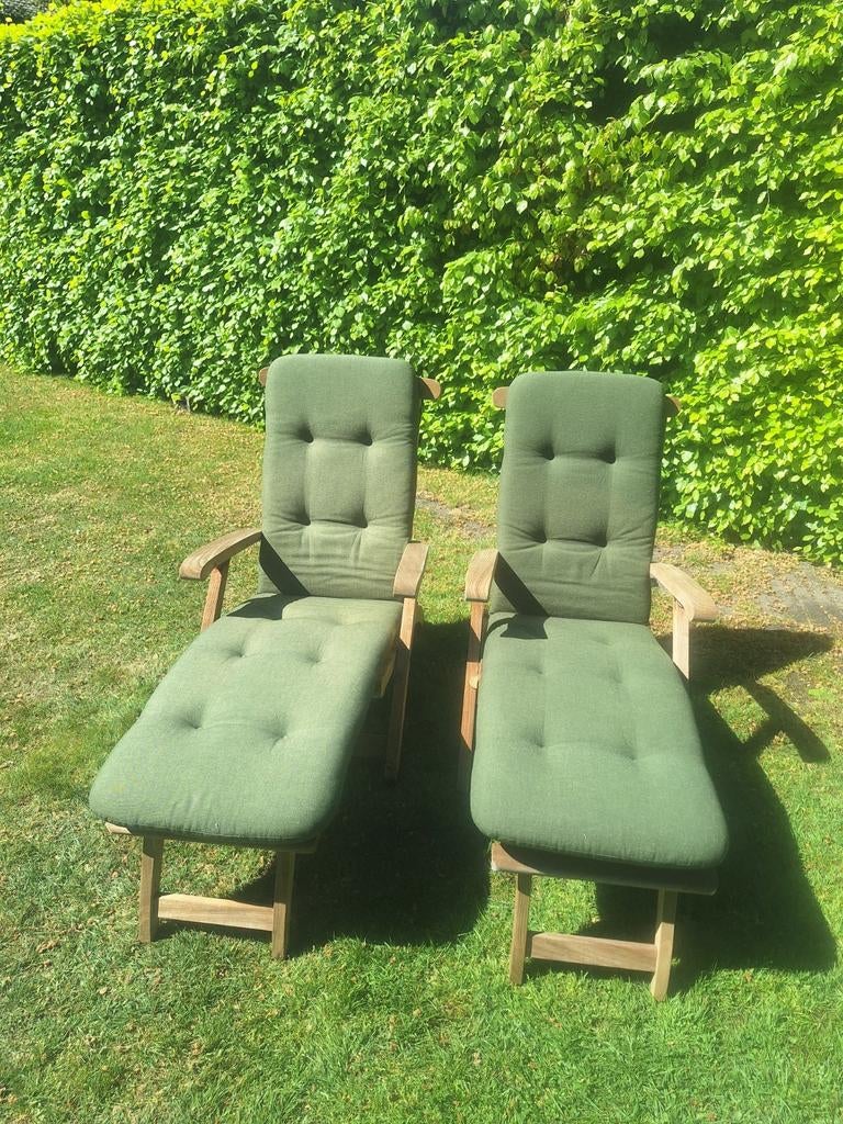 2x Gloster deckchairs. VERKOCHT!, Tuin en Terras, Ligbedden, Ophalen