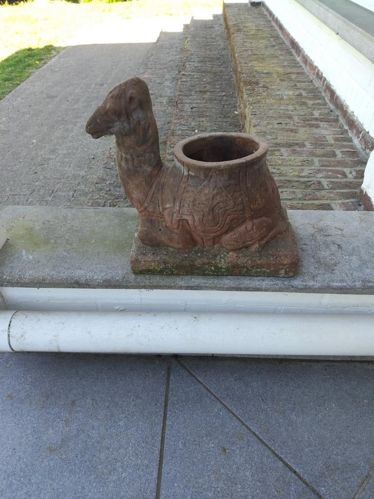 Oude terracotta plantenpot, Ophalen