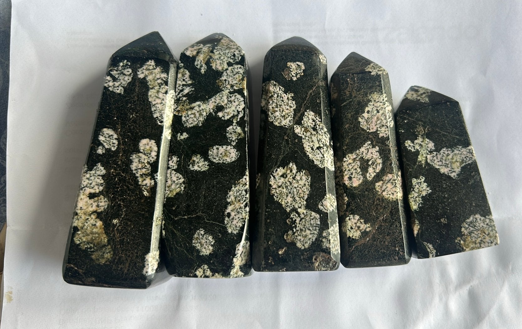 5 zeer mooie sneeuwvloktorens van obsidiaan, Ophalen of Verzenden, Mineraal