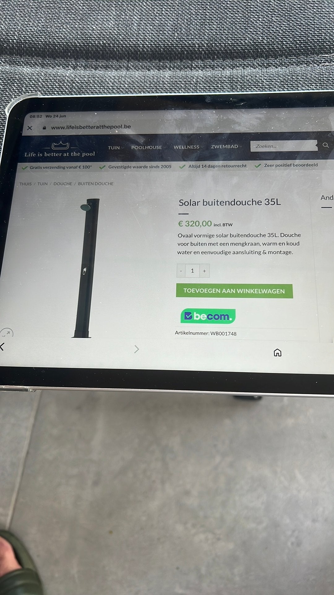 Buitendouche Solar, Ophalen, Nieuw