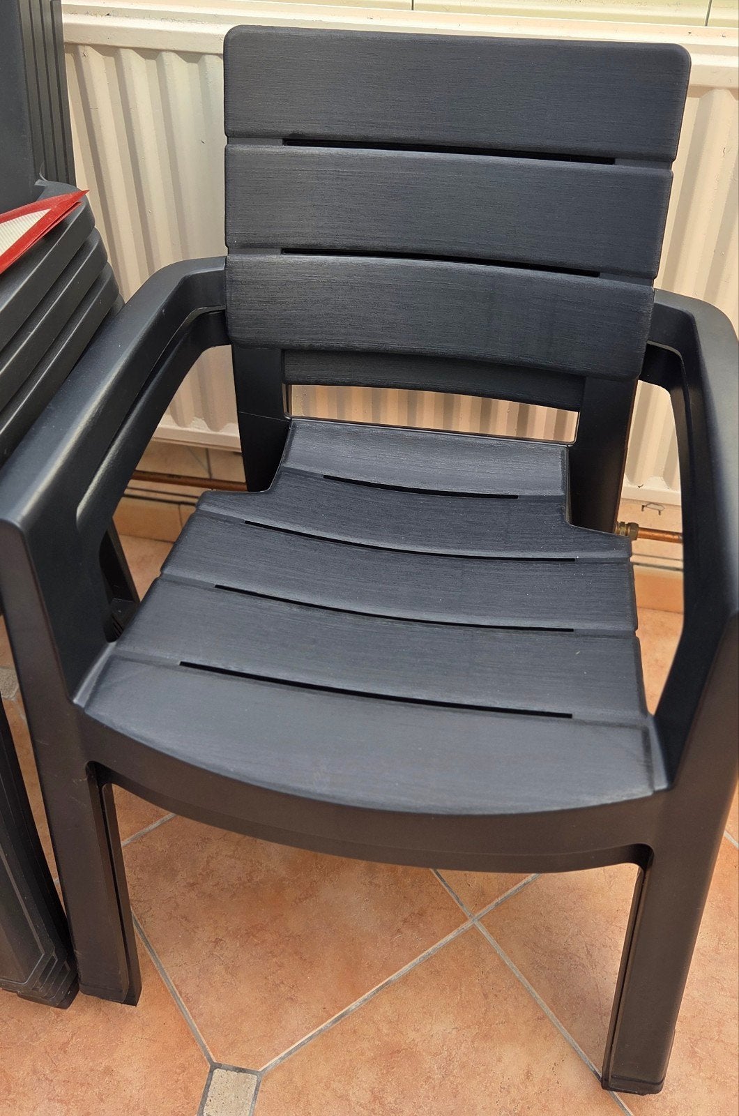 6 chaises de jardin Alibert&Grosfillex +4coussins anthracite, Jardin & Terrasse, Enlèvement