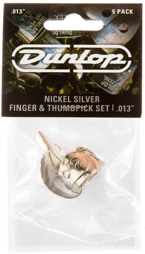 Jim Dunlop RVS vingerplectrum + duimplectrum  0.013 - 5-pack, Musique & Instruments, Enlèvement ou Envoi, Neuf, Guitare acoustique