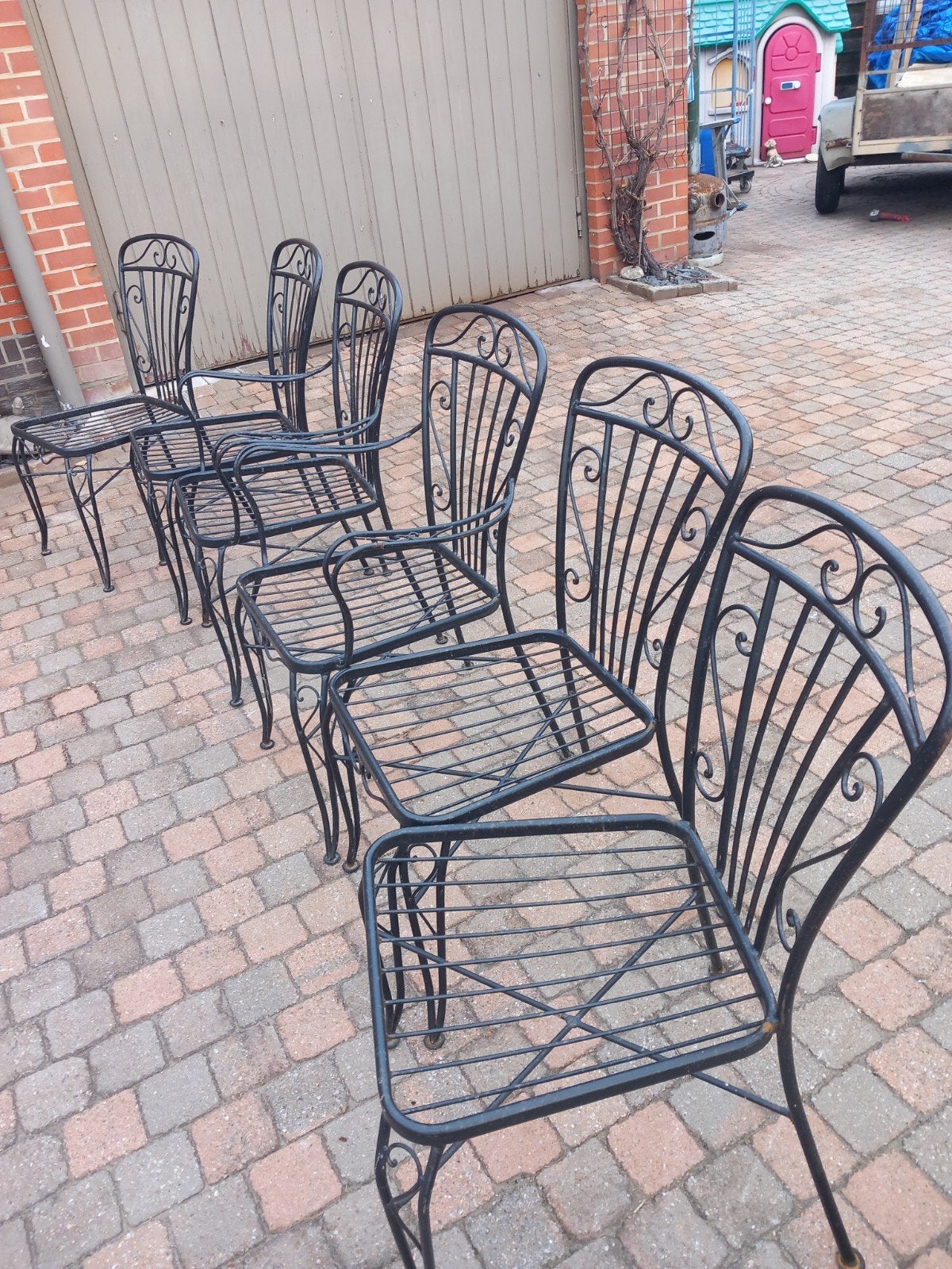 metalen tuinstoelen, Tuin en Terras, Ophalen, Gebruikt