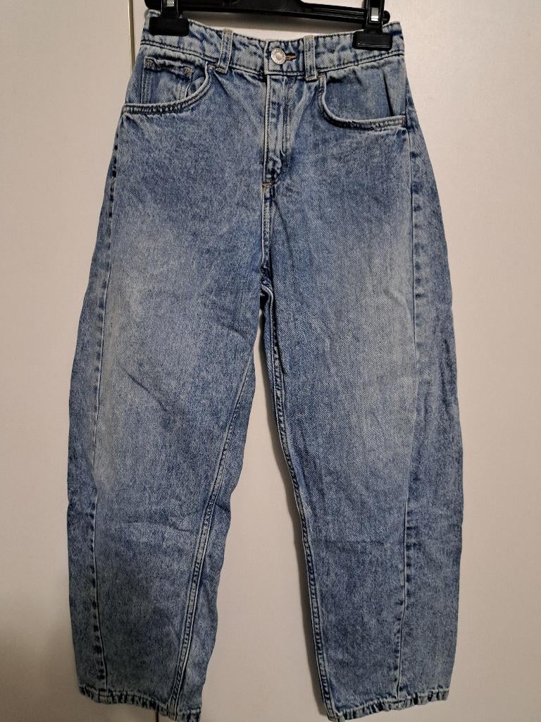 Meisjes jeans broek MoM denim maat 140, Kinderen en Baby's, Kinderkleding | Maat 140, Meisje, H&M, Zo goed als nieuw, Ophalen