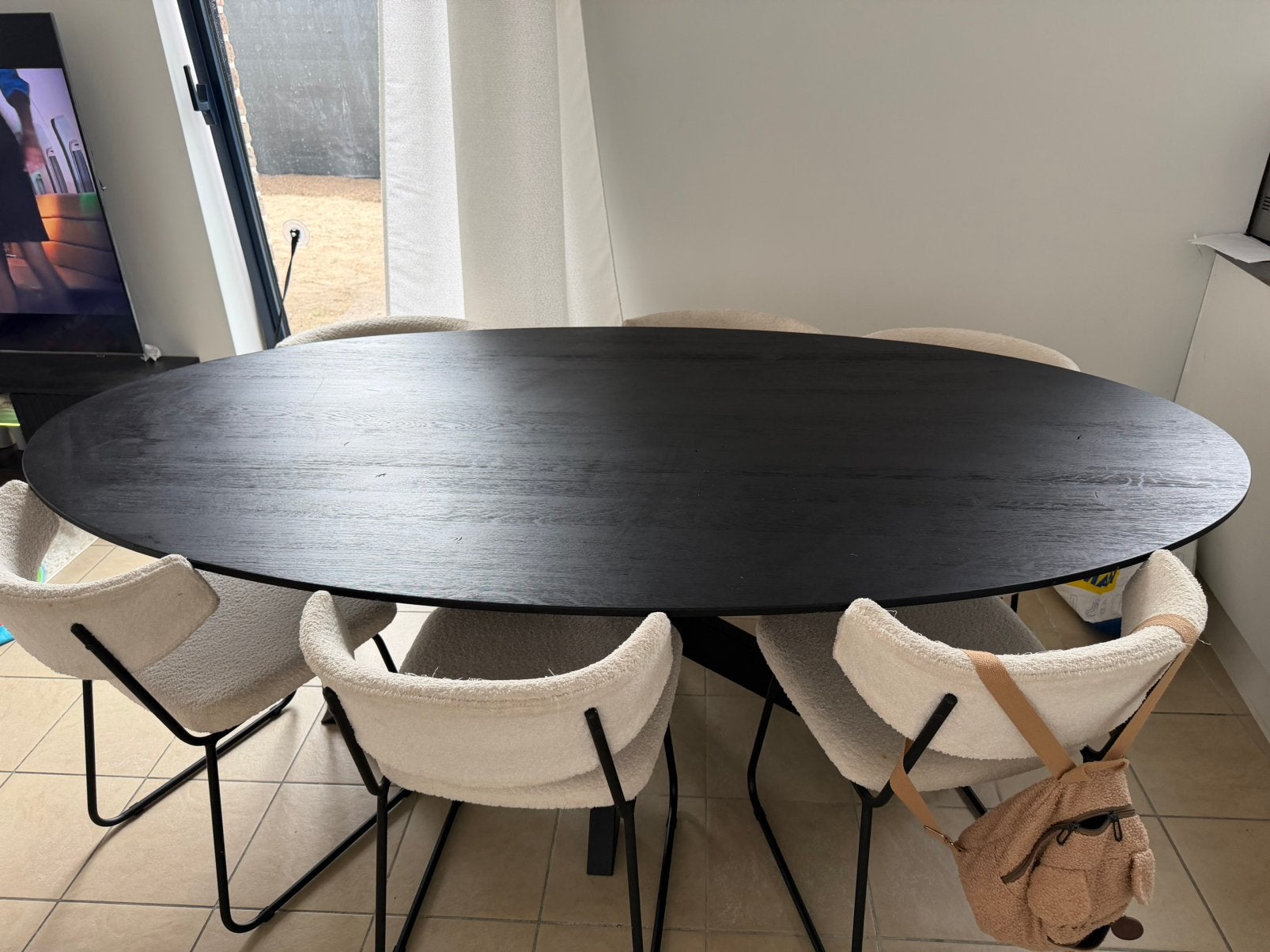 Ovaal tafel te koop voor 6/8 personen, Enlèvement, Comme neuf