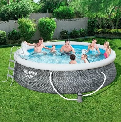 PISCINE HORS SOL FAST SET ROTIN, 300 cm ou plus, Rond, Comme neuf, Enlèvement