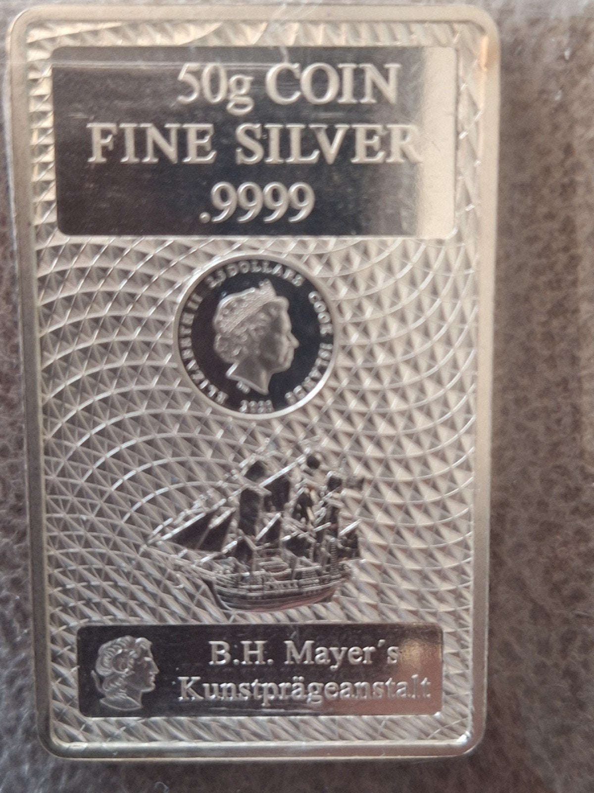 Magnifique porte-monnaie en argent des Îles Cook, 50 g (.999, Timbres & Monnaies, Métaux nobles & Lingots, Enlèvement ou Envoi