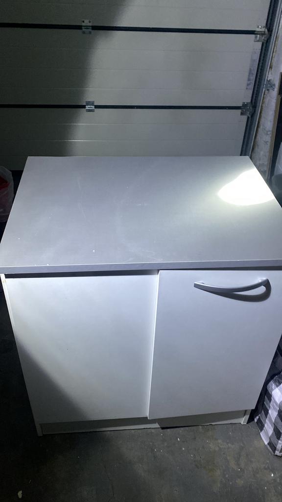 Meuble blanc de cuisine avec plan de travail, Enlèvement, Comme neuf, Blanc