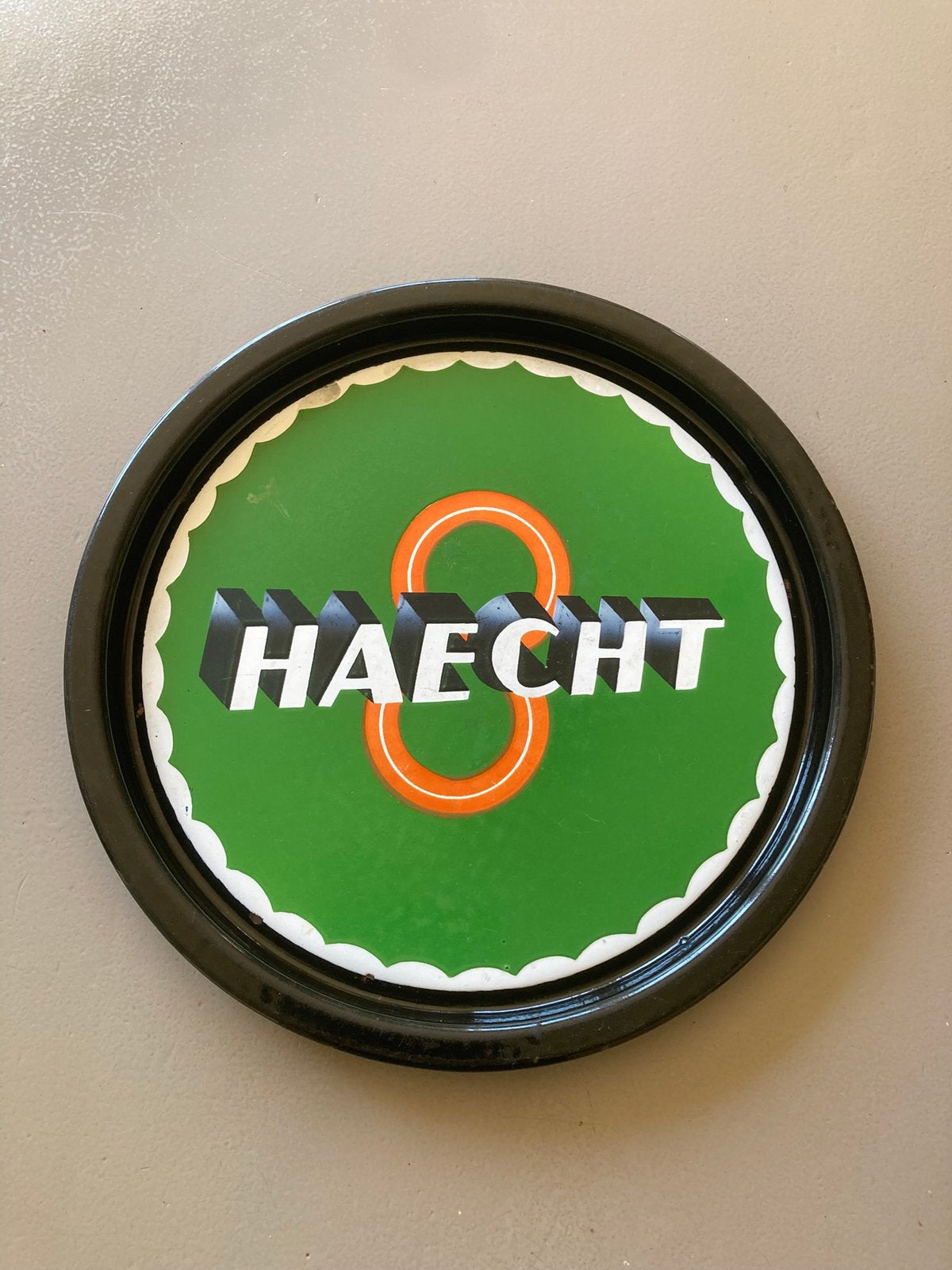 Assiette ancienne en émail Haecht 8, Enlèvement ou Envoi