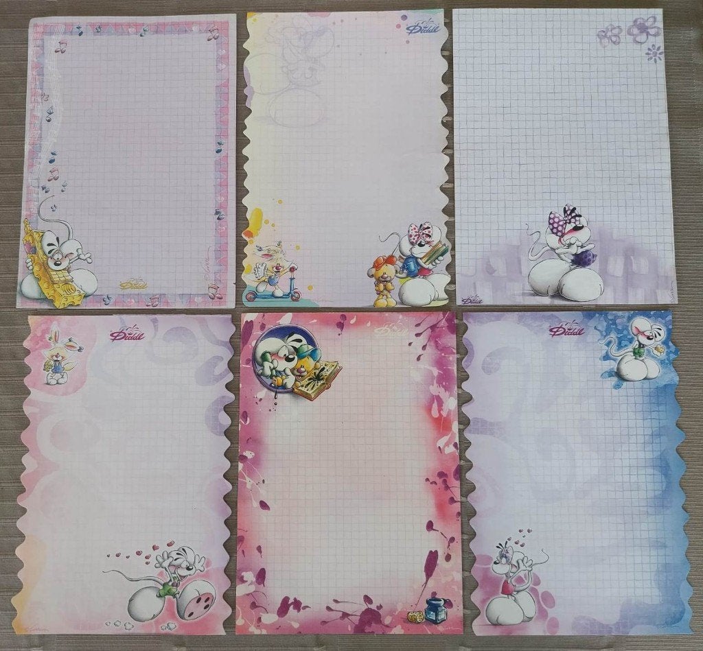 Diddl blaadjes A5/8, Verzamelen, Diddl, Ophalen of Verzenden, Diddl, Gebruikt, Papier, Kaart of Schrift