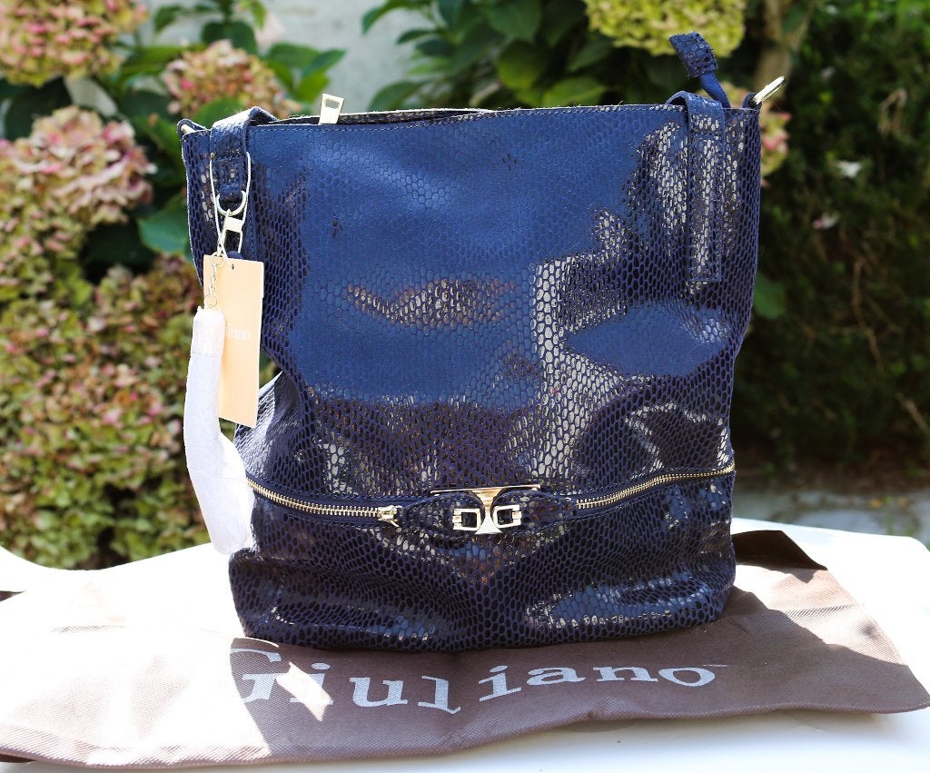 Magnifique sac en cuir bleu neuf !, Bijoux, Sacs & Beauté, Enlèvement ou Envoi, Neuf, Bleu