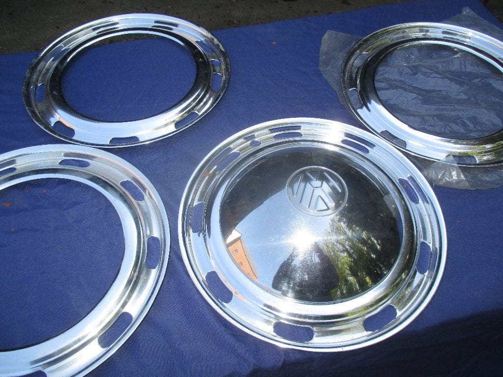 4 enjoliveurs bombés Vw cox avec cerclage chromé 15 pouce, Autos : Pièces & Accessoires, Enlèvement, Utilisé, Volkswagen