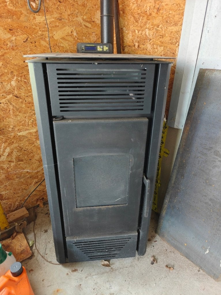 Palletkachel 9kw, Huis en Inrichting, Ophalen, Gebruikt, Vrijstaand, Pelletkachel