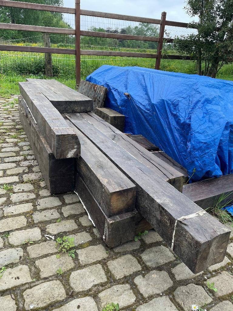 Massieve eiken balken te koop, Ophalen, Gebruikt