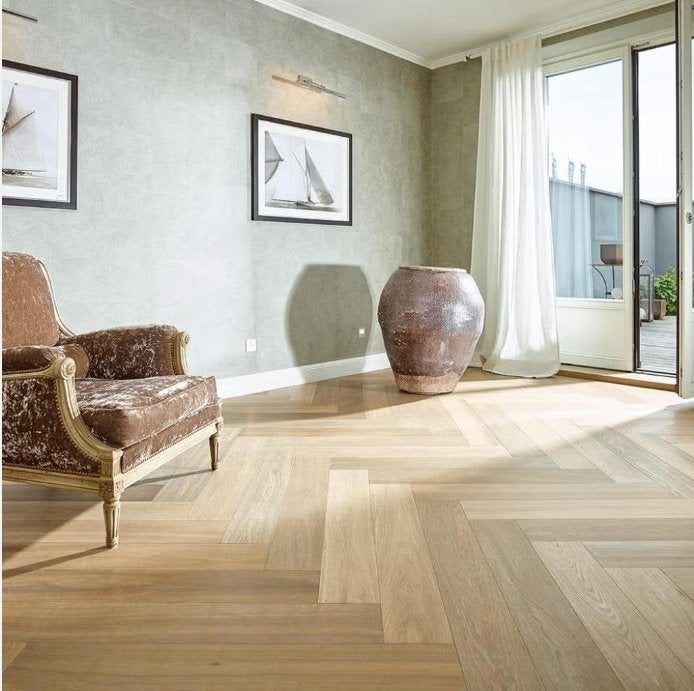 OFFRE HEBDOMADAIRE ! PARQUET XXL EN CHÊNE À CHEVRONS PRÊT//, Enlèvement