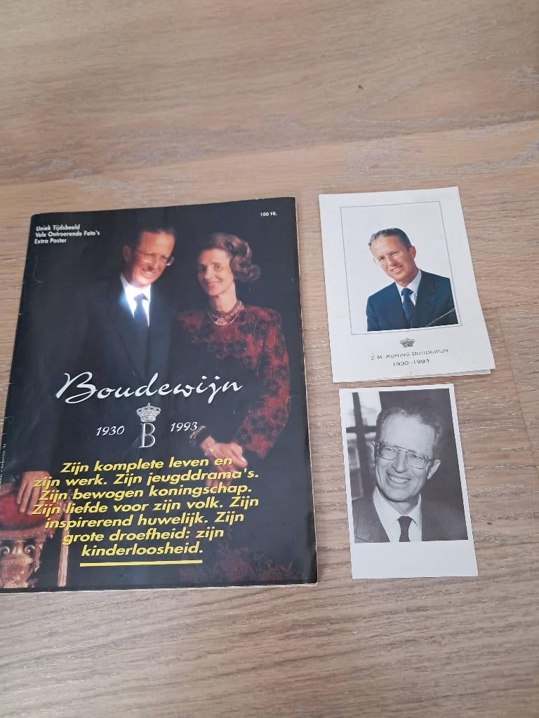 Uniek tijdsboek Boudewijn  1930-1993  +2 prentjes, Verzamelen, Ophalen of Verzenden, Gebruikt, Tijdschrift of Boek