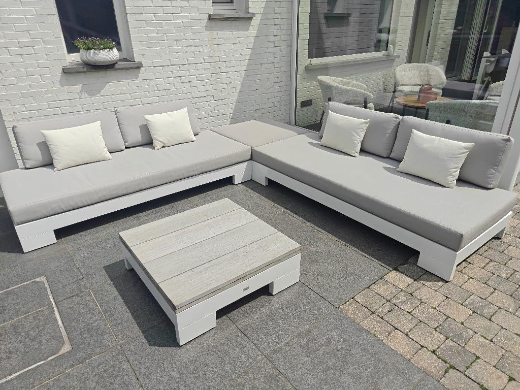 LIFE Outdoor Living Loungeset - wit aluminium, Tuin en Terras, Ophalen, Gebruikt, Aluminium, Loungeset