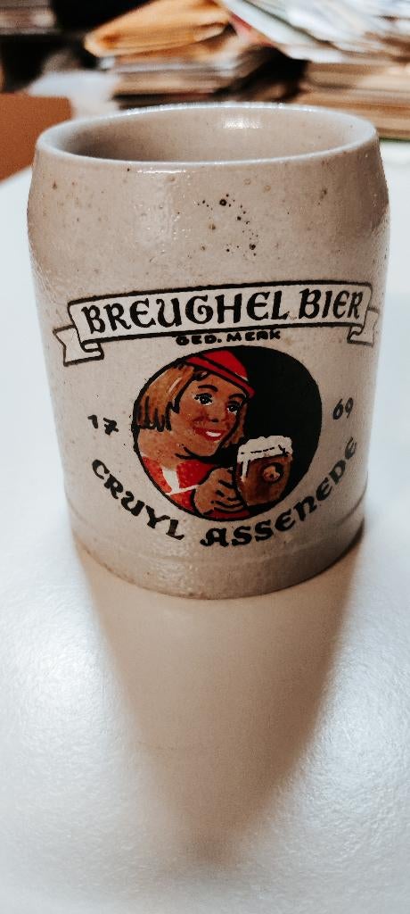 Bierpot Breughel bier Cruyl Assenede, Verzamelen, Ophalen, Gebruikt, Overige typen, Overige merken