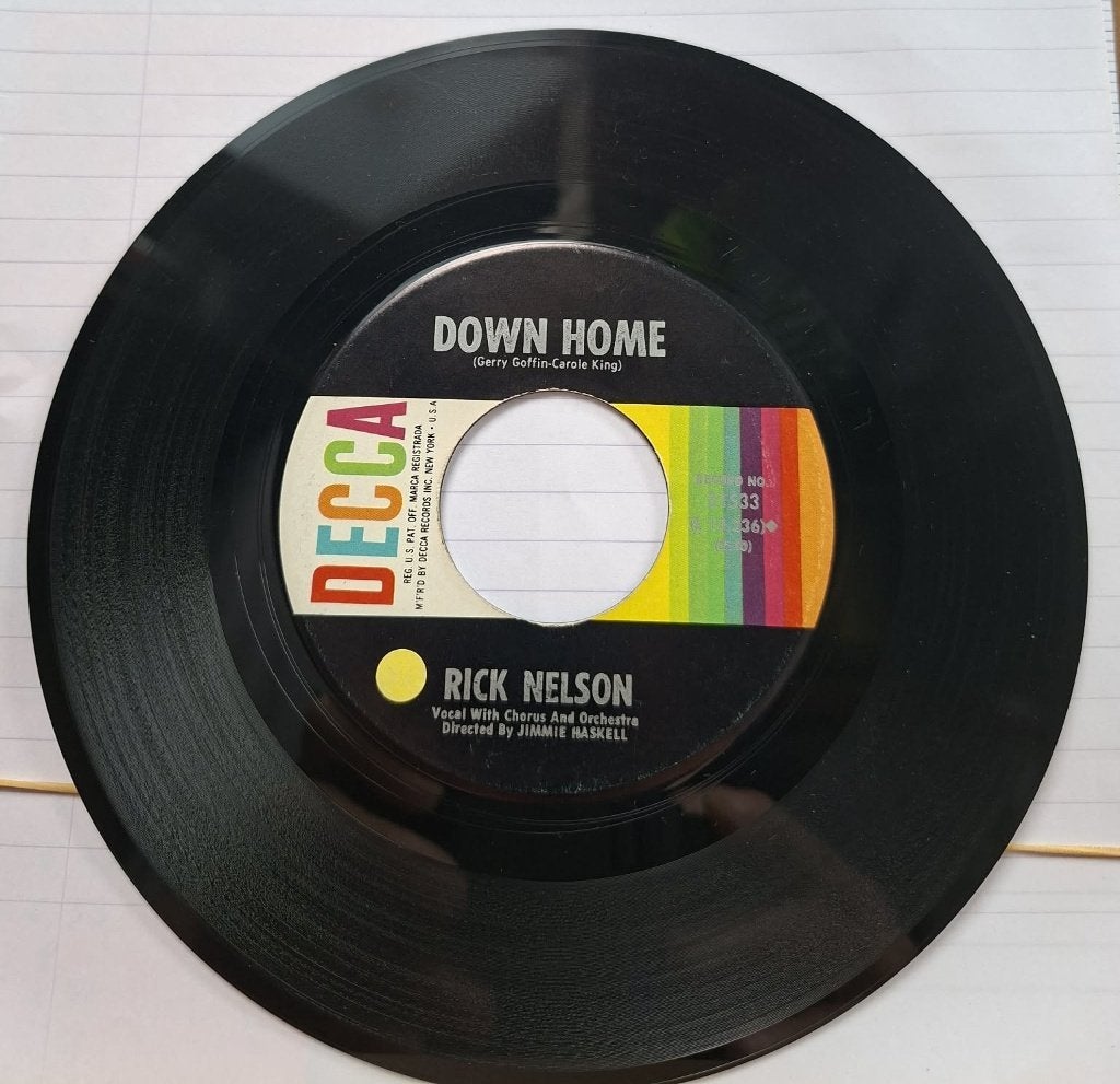 Popcorn Groove / Rick Nelson - Down Home, Pressage original, Enlèvement ou Envoi, Pop, 7 inch