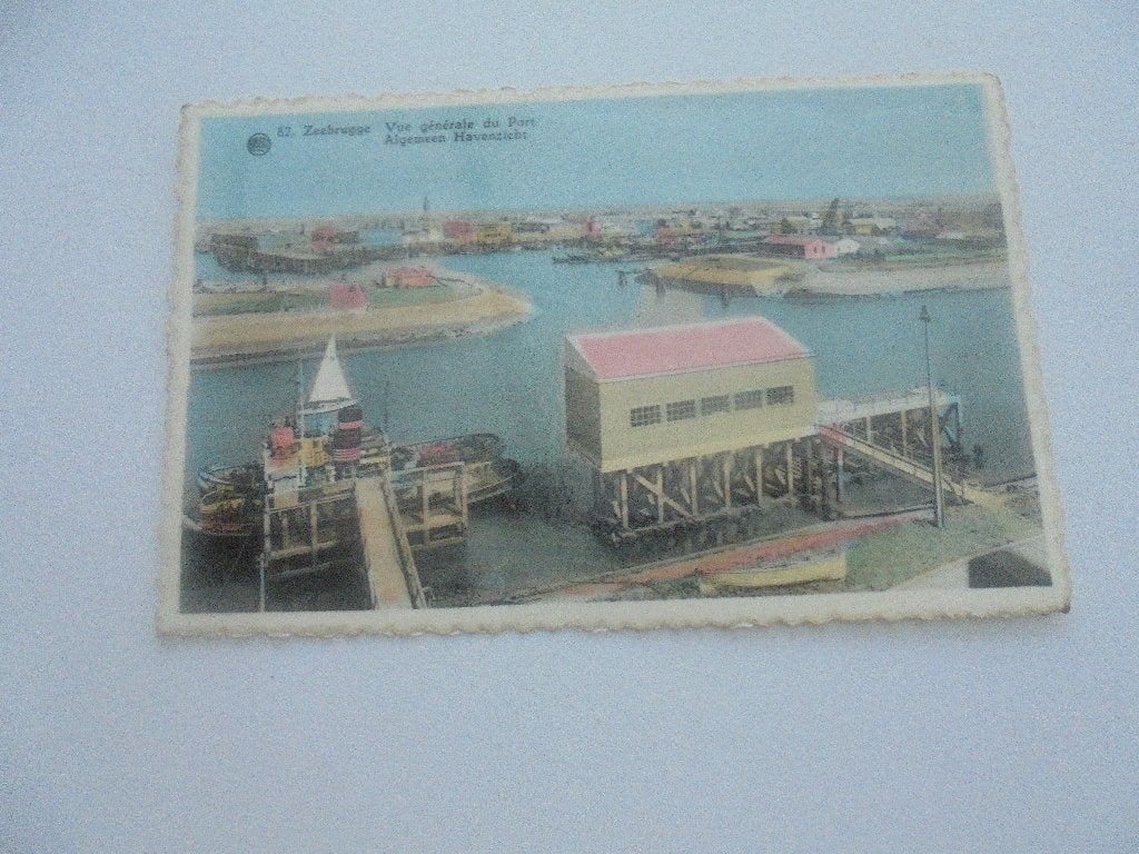 zeebrugge- havenzicht, Verzamelen, Ophalen of Verzenden, 1940 tot 1960, Gelopen, West-Vlaanderen