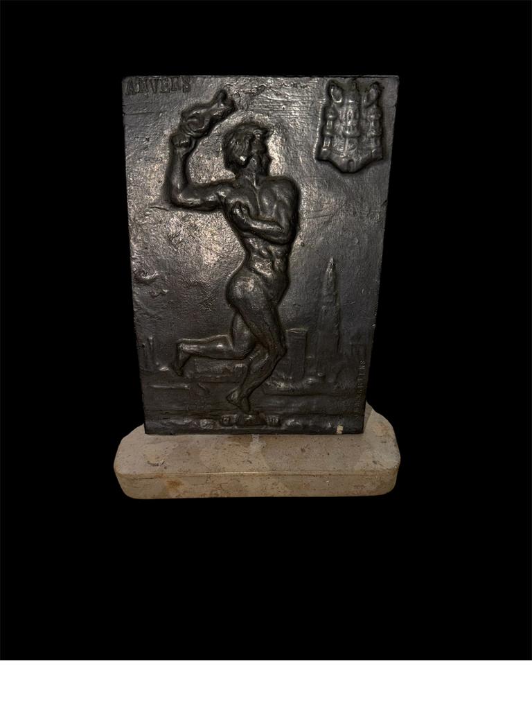 Gesigneerde sculptuur van lood of tin, Ophalen of Verzenden, Gebruikt