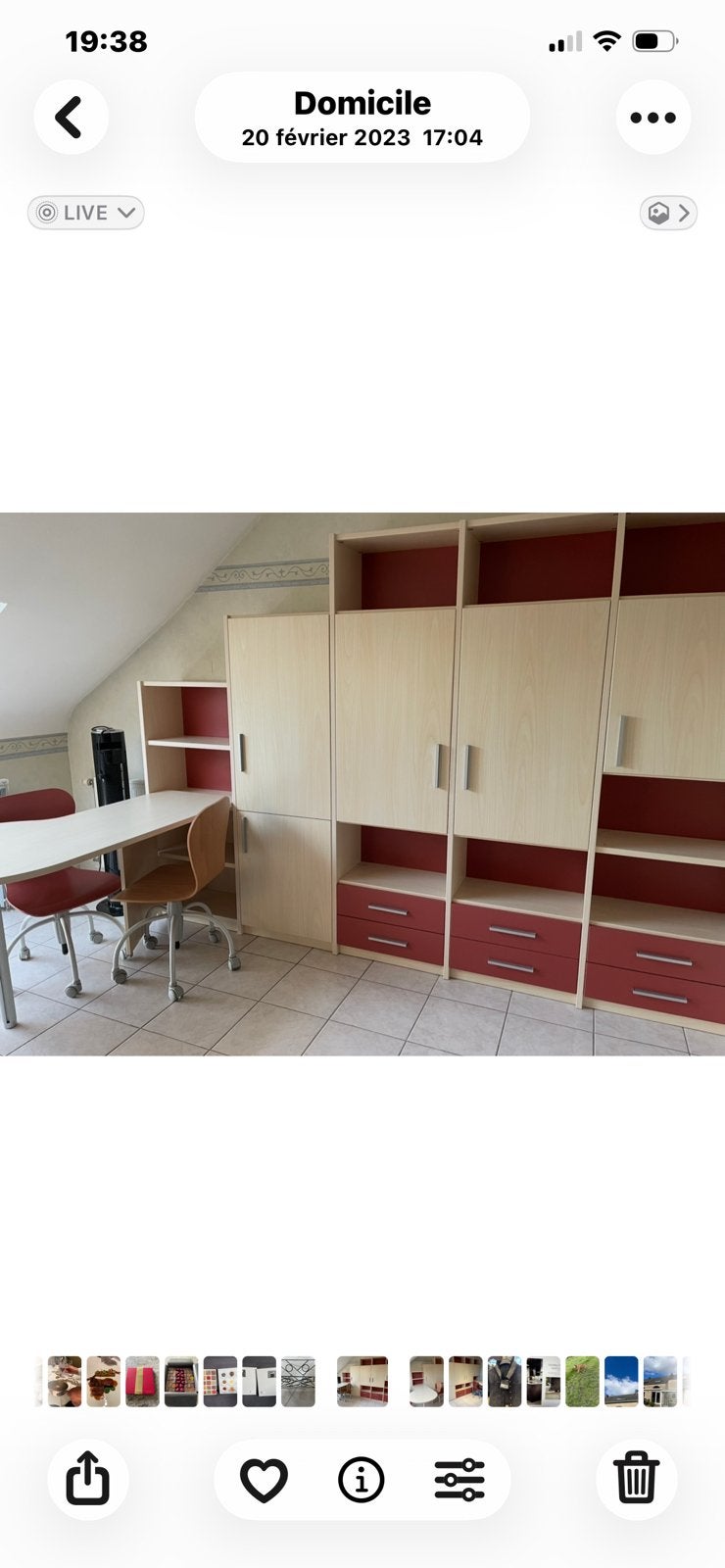 Armoires en sous pentes (junior4)-bureau, Enlèvement, Utilisé, Une personne