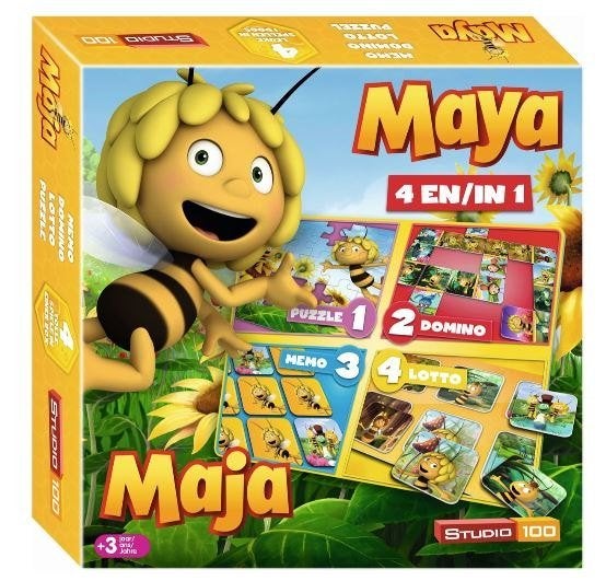 Maya de Bij spel, 4-in-1, Hobby en Vrije tijd, Ophalen of Verzenden, Zo goed als nieuw, Studio 100