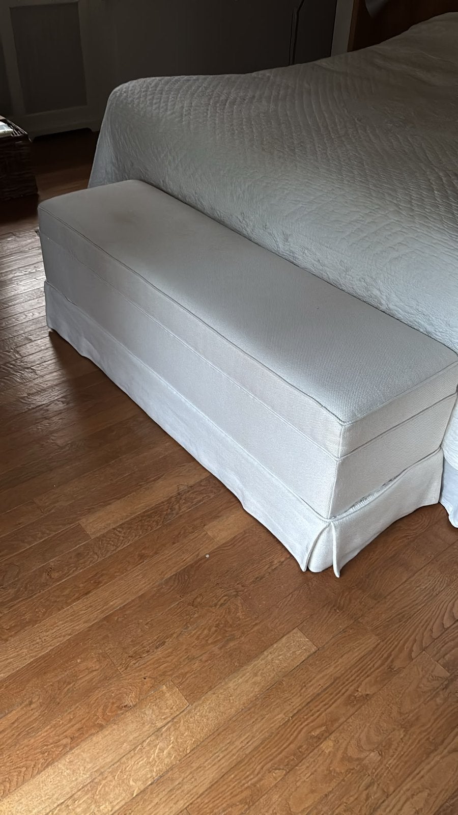 Gestoffeerd Bedbankje, Ophalen, Zo goed als nieuw, Wit