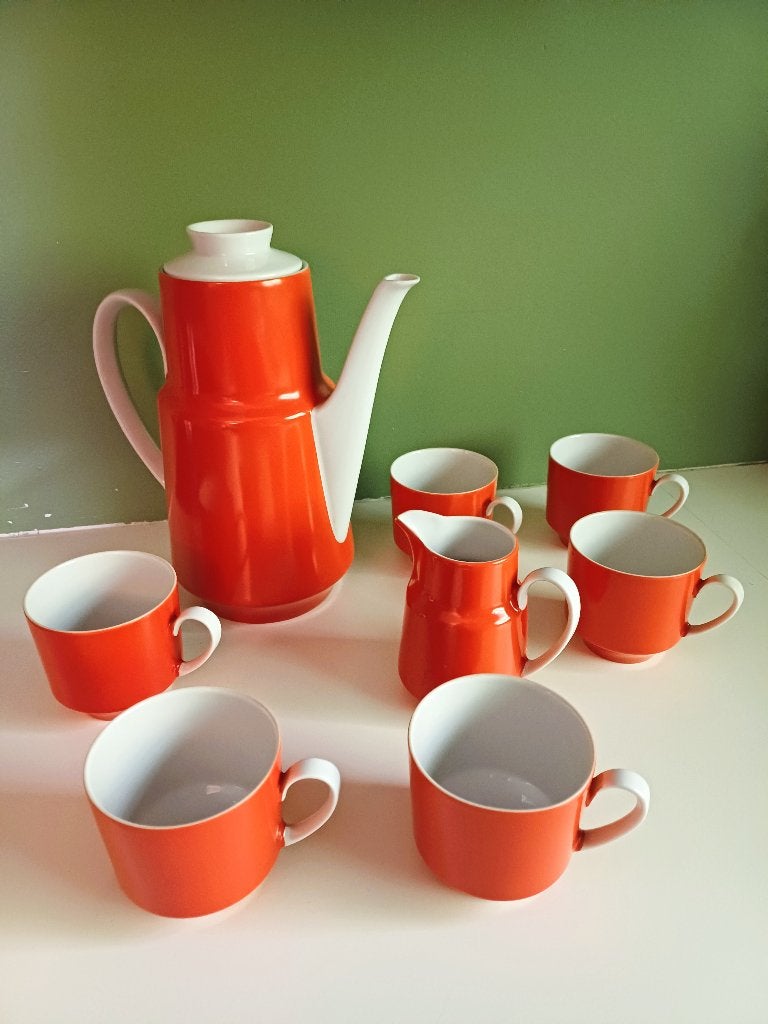Service à café vintage orange Winterling Bavaria, Maison & Meubles, Enlèvement, Vintage