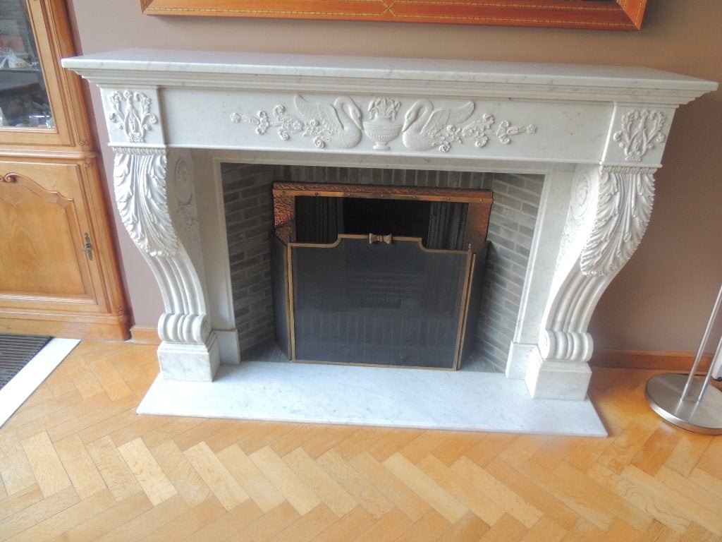 Prachtige witte marmeren schouw, Enlèvement, Utilisé