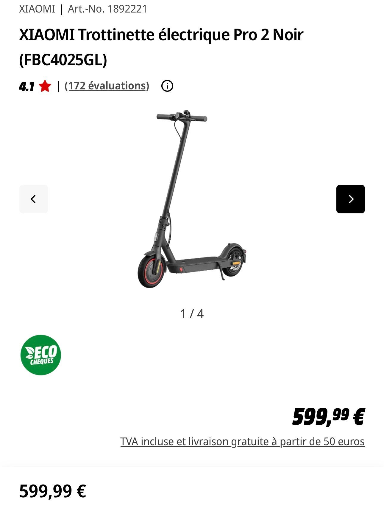 XIAOMI Trottinette électrique Pro 2, Enlèvement, Comme neuf, Step électrique (E-scooter)