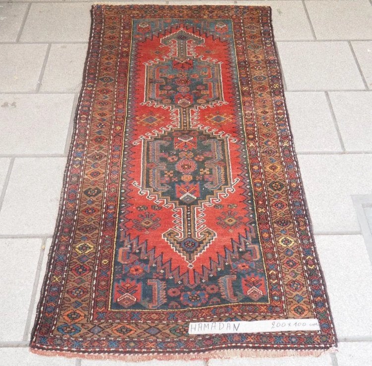 Tapis Hamadan, ~ 1940, 200x100m, Antiek en Kunst, Ophalen