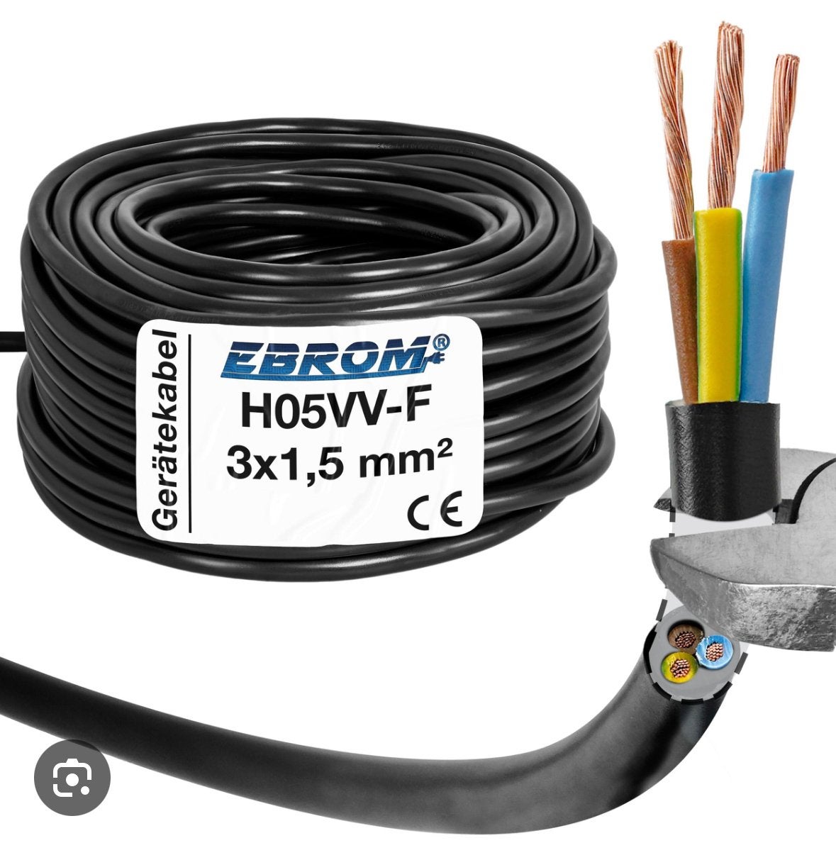 Câble 3G1,5 pack 100m, Bricolage & Construction, Enlèvement, Comme neuf