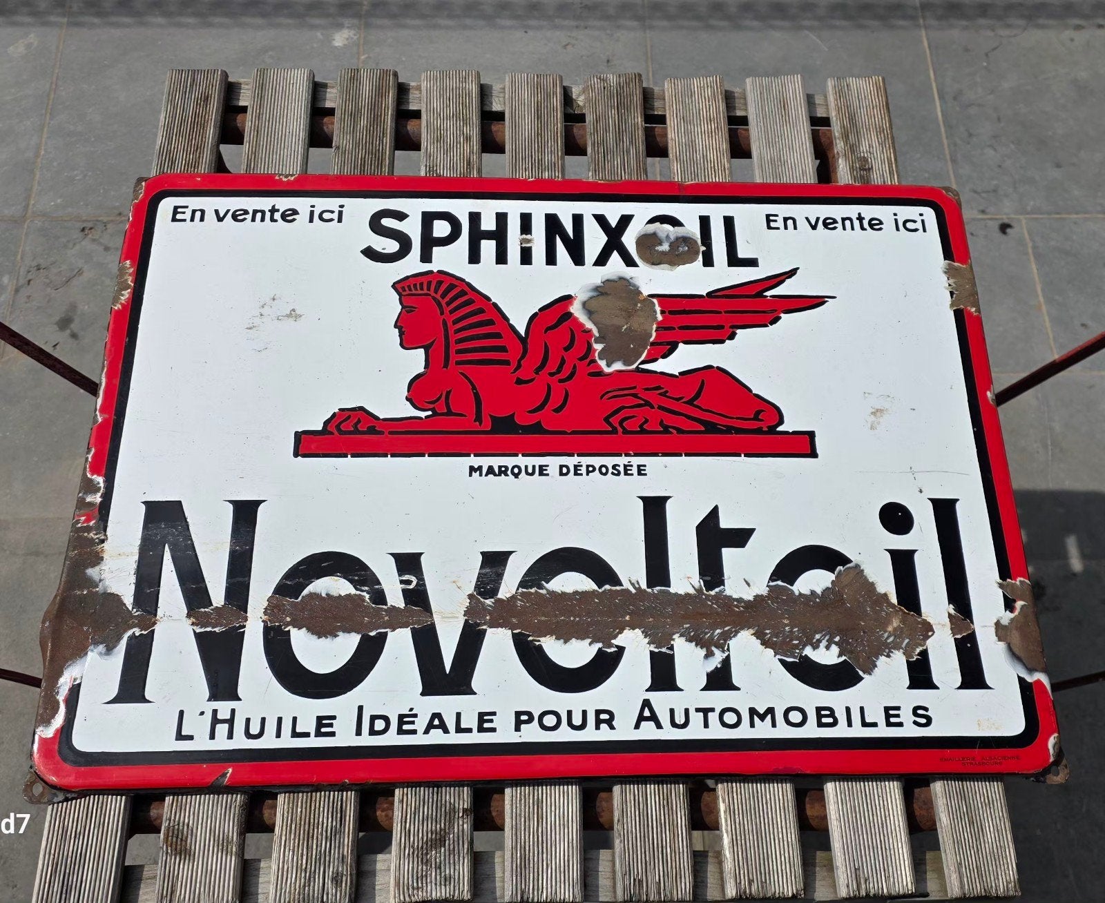 plaque émaillée sphinxoil, Collections, Marques & Objets publicitaires, Enlèvement