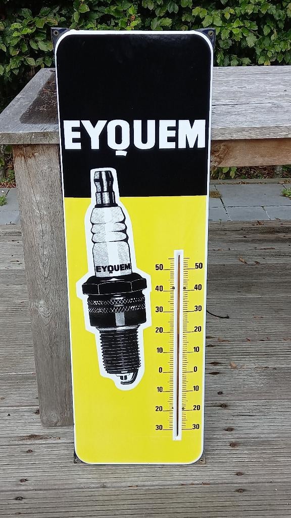 Emaille reclamebord thermometer Eyquem, Ophalen of Verzenden, Nieuw, Reclamebord