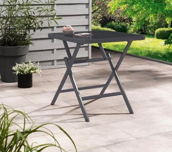 Mooie tafel met glazen blad. 80x80, Ophalen, Past bij elke stijl, Vierkant, Zo goed als nieuw